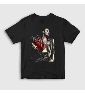 Presmono Unisex Çocuk Siyah Legend Queen Freddie Mercury T-Shirt 405549tt
