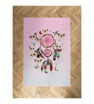 MEKTA HOME BEBEK VE ÇOCUK ODASI Kelebek Desenli Pembe Halı
