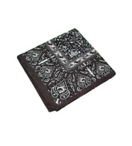 Mısırlı Eşarpları Büyük Boy Etnik Desenli Eşarp 120x120 cm (Koyu Yeşil)