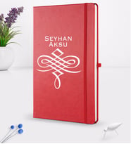 BK Gift Kişiye Özel İsimli Kırmızı Termo Deri Defter 16x24cm Model 24