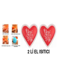 2 ADET KALPLİ MESAJLI CEP SOBASI,EL ISITICI,SICAK SU TORBASI PVC  9cm