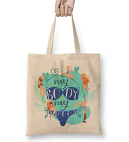 My Body My Rules Bez Çanta Uzun Saplı