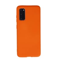 Samsung Galaxy S20 Kılıf Nano içi Kadife Silikon - Turuncu