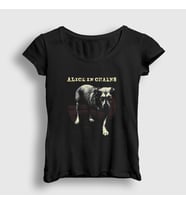 Presmono Kadın Siyah Dog Alice In Chains T-Shirt 7476tt