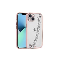 Apple iPhone 13 Uyumlu Kılıf Taş Süslemeli Kamera Korumalı El Tutamaçlı Zore Blazer Kapak (Pembe)