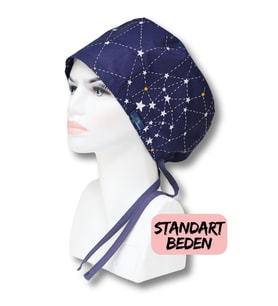 Standart Takım Yıldızı Lacivert Cerrahi Bone Doktor Hemşire Sağlıkçı Bonesi