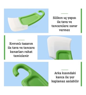 Silikon Uçlu Bulaşık Temizleme Kazıyıcı Spatula