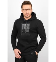 Üç Iplik Şardonlu Baskılı Kapüşonlu Sweatshirt Siyah Edw197