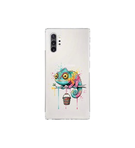 Samsung Galaxy Note 10 Plus ile Uyumlu Splash Bukalemun Tasarımlı Şeffaf Silikon Kılıf