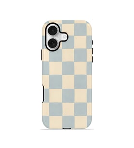 iPhone 17 Vorian Çift Katmanlı Kılıf Powder Blue Checker