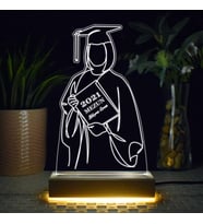 Mezun Kız Öğrenci Tasarımlı 3d Led Lamba
