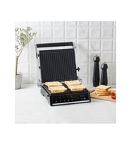 Homend Grilliant 1341H Inox Gövdeli, Döküm Plakalı, 5 Programlı, Led Ekranlı Tost ve Izgara Makinesi