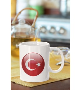 Türkiye Arma Baskılı Porselen Kupa Bardak