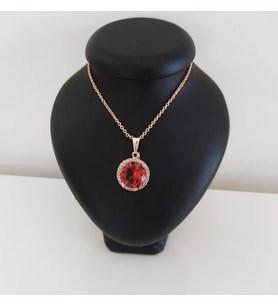 Sultanit (Zultanit) Rose Gold Renk Bukalemun Zirkon Doğal Taşlı Kolye