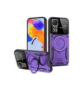 Xiaomi Redmi Note 12 Pro 4g Kılıf Joy Lens Standlı Kapak - Mor
