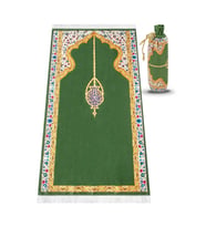 Kadife İpek Dokulu Keseli Mihrap Desenli Seccade - 62x110 cm, Pratik ve Taşınabilir - IPK05 (Çok Renkli)