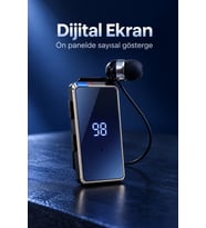 Klipsli Bluetooth Kulaklık Dijital Ekranlı Eller Serbest Görüşme