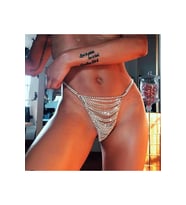 Gümüş Taşlı Fantazi G String, Zincirli Tanga