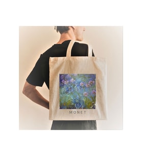 Bez Çanta Dünyası Claude Monet Mor Çiçekler Bez Çanta