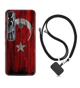 Tecno Spark 6 6 Go 8C 8 Pro 7 7 Pro Kılıf Boyun Askılı Silikon Şanlı Türk Bayrağı 2 1317