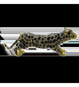 Swarovski Taşlı Leopar - Gizli Hazneli Masaüstü Hediyelik Süs Eşyası  Hediyelik Kutusunda (Karışık)