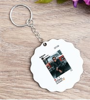 Kişiye Özel İnstagram Tasarım Fotoğraflı Çiçek Anahtarlık