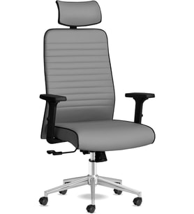 Tekno Yönetici Koltuğu Ergonomik Ofis Sandalyesi Deri Çalışma Koltuğu (Gri-Siyah)