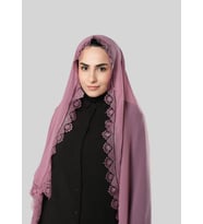 Gül Kurusu Namaz Başörtüsü Şal Şifon Güpürlü 202106_18