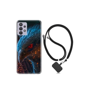 Samsung Galaxy A32 Kılıf Silikon Desen Boyun Askılı Şahin 1756