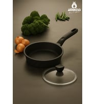 Vento Döküm Cam Kapaklı Tava 26x5 cm (Siyah)