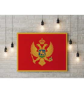 Karadağ Bayrağı Kanvas Tablo 40x55cm Dekoratif Tablo