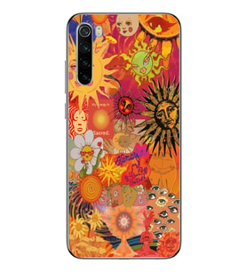 Redmi Note 8 Uyumlu Vintage Kolaj Desenli Şeffaf Telefon Kılıfı