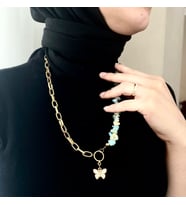 ZİNCİRLİ AMAZONİT DOĞAL TAŞ KOLYE