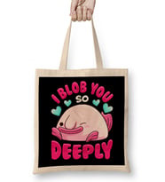 Adorable I Blob You So Deeply Cute Blobfish Pun Bez Çanta Uzun Saplı