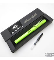 Jinhao Neon Yeşil İsme Özel Pompalı Dolma Kalem  İsme Özel Kutu ve Kalem (Karışık)