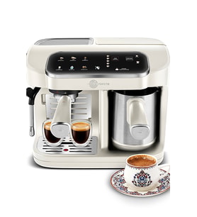 Hatır Perfetto Dijital ve Dokunmatik Ekranlı Çelik Cezveli Espresso ve Türk Kahve Makinesi Starlight