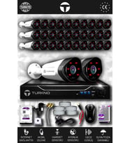 TURKNO 32 Kameralı Galia 32 Dış Kamera Set 250 GB HDD Full HD Gece Görüşlü Güvenlik Kamerası Sistemi