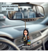 Kişiye Özel Avukat Karikatür Ayna Süsü – Hukukçulara Özel Araç İçi Hediyelik