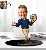 BK Gift Kişiye Özel Yakışıklı Baba Tasarımlı Karikatür Biblo
