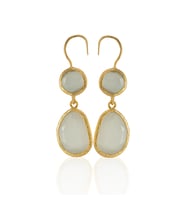 Kadir Jewellery 22 Ayar Altın Kaplama Kadın Taşlı Küpe -El İşçiliği Ve Hipoalerjenik Küpe