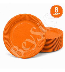 Parti Kağıt Tabak 8li Turuncu