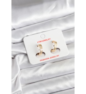14K Gold Renk Kaplama CM Kadın Küpe 5886 - HPSBYI1005-4609