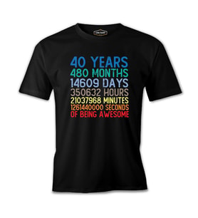 Doğum Günü - 40 Yaş Awesome Siyah Erkek Tshirt