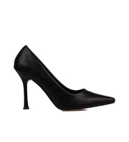 Trend Adımlar Siyah Kadın Düz Deri Stiletto