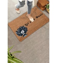 Valerine Life Let's Go Music ve Notalar Kapı Önü Paspası 45x70cm (Kahverengi-K.Kahve)