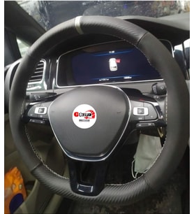 Opel Astra H Uyumlu Alkantara-karbon Gri Yüzüklü Dikme Direksiyon Kılıf