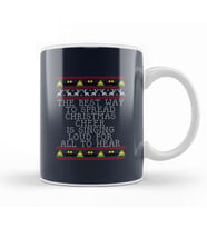 Christmas Cheer Elf Quote Knit Kupa Bardak Porselen