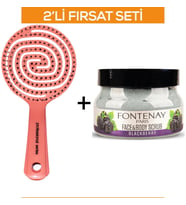 Fontenay Profesyonel 3Boyut Saç Fırçası+Face&Body Peeling Scrub Yüz Maskesi Böğürtlen 350ml 2'Li Set