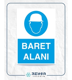Baret Alanı İş Güvenlik Panosu 21x35 Arkası Yapışkanlı Levha