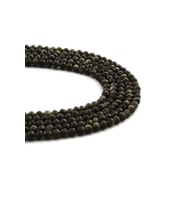 Gold Obsidyen Taşı Küre Kristal Kesim Parlak Gold 3mm Doğal Taş Dizi [AA]